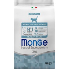 Корм сухой для котят MONGE Cat Monoprotein с форелью, 400г