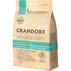 Купить Корм сухой для кошек GRANDORF Probiotic Indoor 4 мяса с рисом и пробиотиками, 400г в Ленте