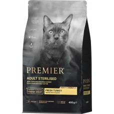 Купить Корм сухой для кошек PREMIER Cat Sterilised Свежее мясо индейки, 400г в Ленте