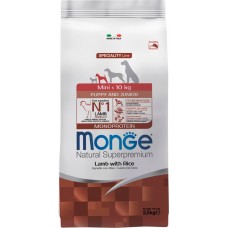 Купить Корм сухой для щенков MONGE Dog Monoprotein Mini с ягненком и рисом, для мелких пород, 2,5кг в Ленте