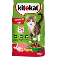 Корм сухой для кошек KITEKAT Мясной пир, 800г