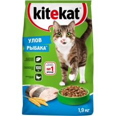 Корм сухой для кошек KITEKAT Улов рыбака, 1,9кг