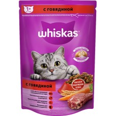Корм сухой для взрослых кошек WHISKAS Вкусные подушечки с нежным паштетом, Аппетитный обед с говядиной, 350г