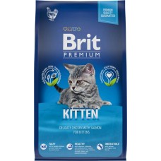 Корм сухой для котят BRIT Premium Cat Kitten с курицей и лососем, 800г