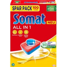 Таблетки для посудомоечной машины SOMAT All in One, 100шт