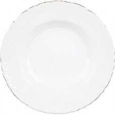 Тарелка суповая CMIELOW Rococo 22,5см платиновая отводка, фарфор Арт. 0031490
