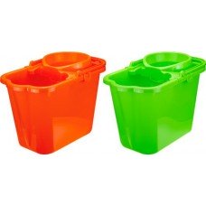 Купить Ведро IDEA 9.5л с отжимом, прямоугольное, оранжевый/ярко-зеленый Арт. М2421 в Ленте