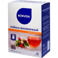 Напиток чайный BONVIDA Ройбуш Земляничный для заваривания в
чайнике, 20пак