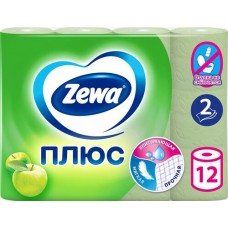Купить Бумага туалетная ZEWA Plus 2-слоя с ароматом яблока, 12шт в Ленте