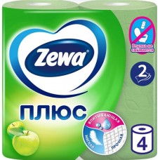 Бумага туалетная ZEWA Plus 2-слоя с ароматом яблока, 4шт