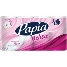 Бумага туалетная PAPIA Deluxe 4-слоя, 8шт