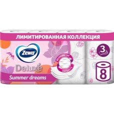 Купить Бумага туалетная ZEWA Deluxe 3-слоя белая, 8шт в Ленте
