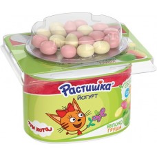 Купить Йогурт для детей РАСТИШКА Яблоко, груша с печеньем 3%, без змж, 118г в Ленте