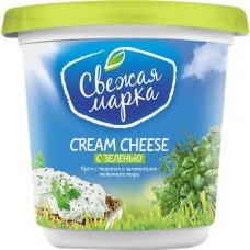 Купить Крем СВЕЖАЯ МАРКА Cream Cheese с творогом c зеленью 55%, с змж, 140г в Ленте