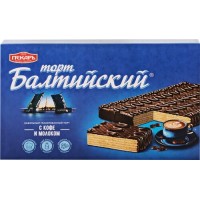 Торт вафельный ПЕКАРЬ Балтийский глазированный, 320г