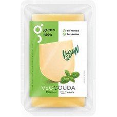 Купить Продукт пищевой на основе крахмала GREEN IDEA со вкусом сыра Гауда 24%, нарезка, 150г в Ленте