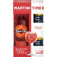 Промо-набор: Напиток виноградосодержащий MARTINI Fiero cладкий + Тоник SANPELLEGRINO, 2x0.33л