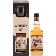 Виски BLACK MUSTANG Армянский купажированный 40% + стакан, п/у, 0.5л