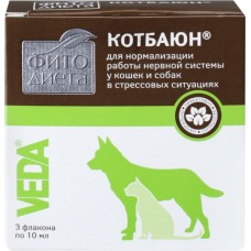 Добавка кормовая для кошек и собак VEDA Фитодиета Котбаюн, 3x10мл