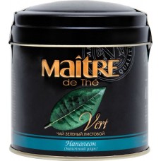 Чай зеленый MAITRE DE THE Наполеон с ароматом сливок байховый листовой, ж/б, 100г