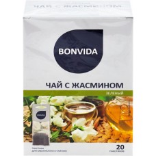 Чай зеленый BONVIDA с жасмином для заваривания в
чайнике, 20пак