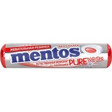 Купить Жевательная резинка MENTOS Pure white со вкусом клубники, 15,5г в Ленте