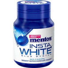 Жевательная резинка MENTOS Insta white Blue System со вкусом перечной мяты, 50г