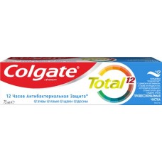 Зубная паста COLGATE Total 12 Профессиональная чистка со специальным ингредиентом для гладких и блестящих зубов, с цинком и аргинином для антибактериальной защиты, 75мл