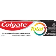 Купить Зубная паста COLGATE Total 12 Профессиональная Глубокое очищение с древесным углем, а также с цинком и аргинином для антибактериальной защиты, 75мл в Ленте