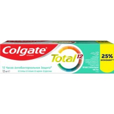 Зубная паста COLGATE Total 12 Профессиональная чистка со специальным ингредиентом для гладких и блестящих зубов, с цинком и аргинином для антибактериальной защиты, 125мл