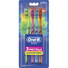Зубная щетка ORAL-B Colors, средней жесткости, 4шт