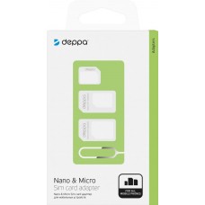 Адаптер DEPPA Nano&micro-SIM card для мобильных устройств Арт. 74000, Китай