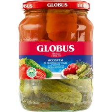 Ассорти GLOBUS томаты и огурцы маринованные, 720мл, Россия, 720 мл