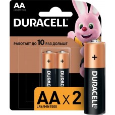 Батарейки щелочные Duracell АА/LR6, 2шт, Бельгия, 2 шт