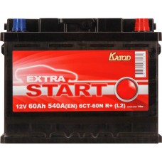 Купить Батарея аккумуляторная EXTRA START 060 а\ч 540 A Обратная (R+,0,EURO), Россия в Ленте