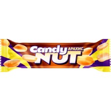 Купить Батончик шоколадный CANDY NUT карамельно-молочный с арахисом, Россия, 50 г в Ленте