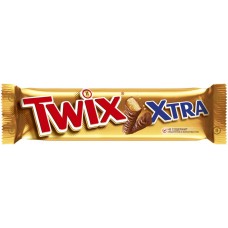 Купить Батончик шоколадный TWIX Экстра с печеньем и карамелью, покрытый молочным шоколадом, 82г, Россия, 82 г в Ленте