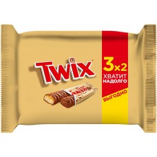 Купить Батончик шоколадный TWIX с карамелью покр мол шок 3 шт, Россия, 165 г в Ленте