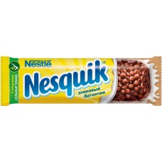 Купить Батончик злаковый NESQUIK с шоколадом, обогащенный витаминами и минеральными веществами, 25г, Польша, 25 г в Ленте