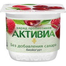 Биойогурт ACTIVIA Вишня, яблоко, малина 2,9%, без змж, 150г, Россия, 150 г