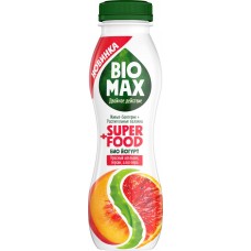 Биойогурт BIO MAX Super food Красный Апельсин Персик Алоэ 1,5% без змж, Россия, 270 г