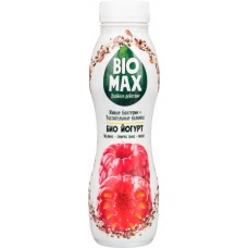 Купить Биойогурт BIOMAX Малина, семена льна, киноа 1,6%, без змж, 270г, Россия, 270 г в Ленте