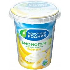 Биойогурт МОЛОЧНЫЙ РОДНИК Банан 2,5%, без змж, 350г, Россия, 350 г