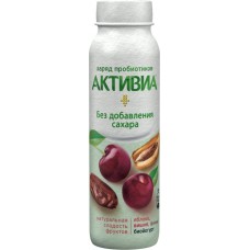 Купить Биойогурт питьевой АКТИВИЯ обогащенный Яблоко-вишня-финик 2,0% без змж, Россия, 260 г в Ленте