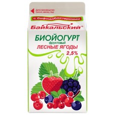 Биойогурт ЯНТА Байкальский Лесные ягоды 2,5%, без змж, 500г, Россия, 500 г