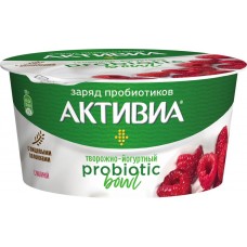 Биопродукт творожно-йогуртный ACTIVIA Малина 3,5%, без змж, 135г, Россия, 135 г