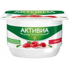 Купить Биопродукт творожно-йогуртный АКТИВИА Малина 4,2%, без змж, 130г, Россия, 130 г в Ленте