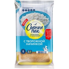 Блинчики СОЛНЦЕПЕК с творожной начинкой и лимоном зам, Россия, 360 г