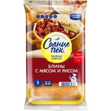 Блины СОЛНЦЕПЕК с мясом и рисом, Россия, 420 г