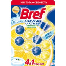 Купить Блок для унитаза BREF Сила-Актив Лимонная свежесть, 2x50г, Сербия/Черногор, 100 г в Ленте